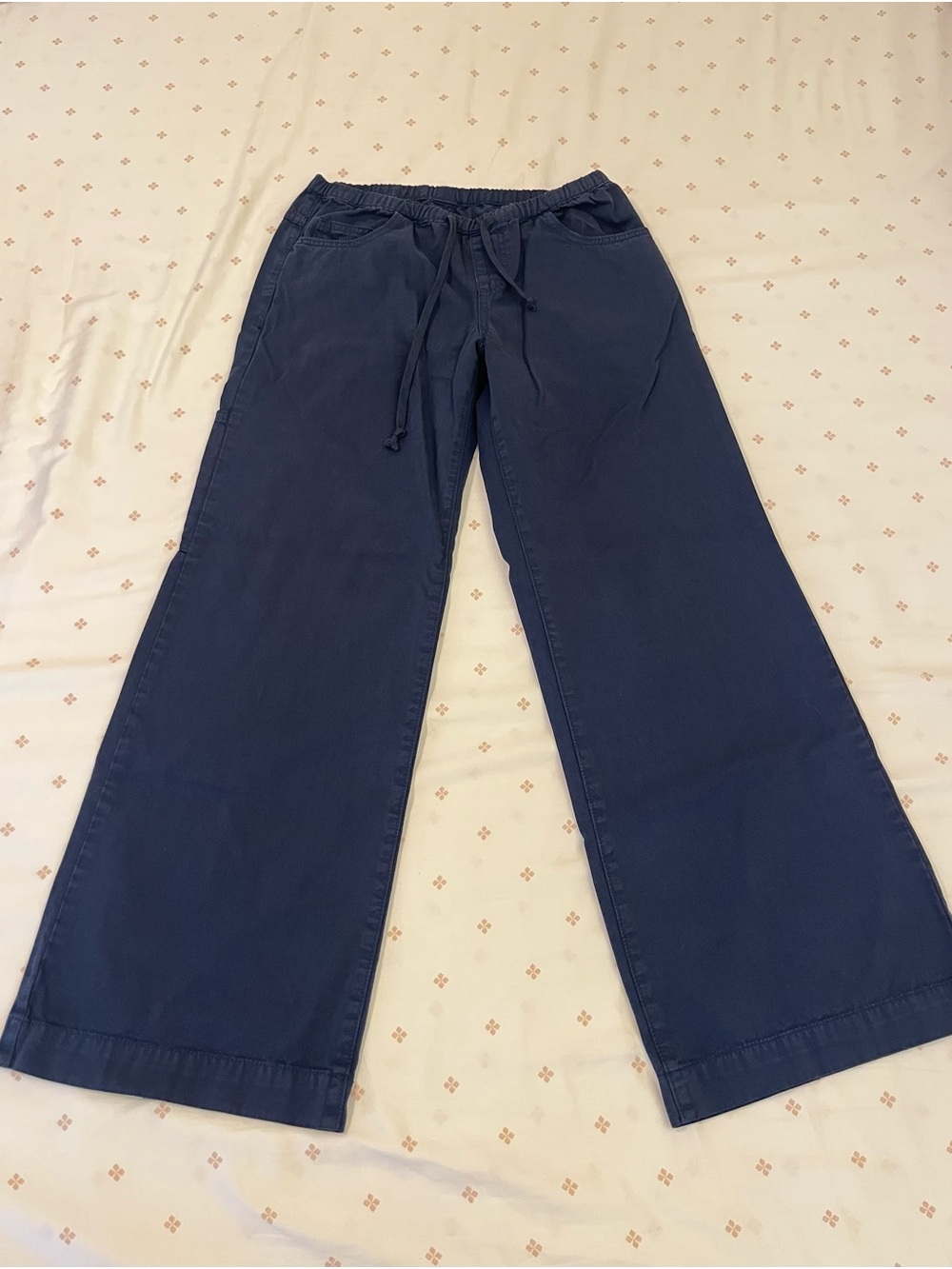 Brandy Melville Navy Wide-Leg Drawstring Pants